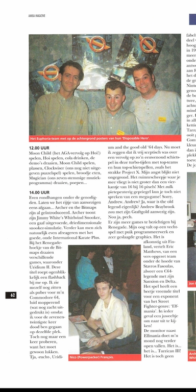 My report of a 1993 Amiga game developers event in Belgium, page 3 of 4